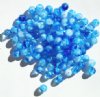 50 6mm Round Blue and White Glass Beads